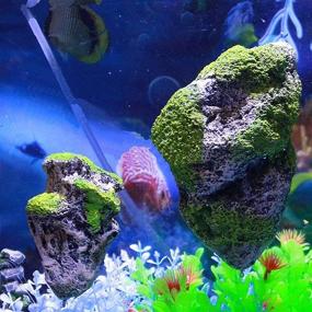 img 1 attached to Enhance Your Aquarium with ISUMER Floating Rock: Large Resin Decorative Stones for Fish Tank Ornament and Moss Style Aquarium Decoration