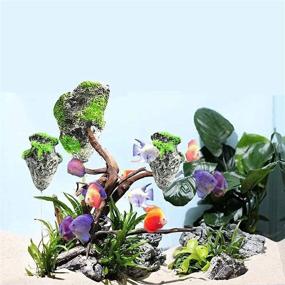 img 2 attached to Enhance Your Aquarium with ISUMER Floating Rock: Large Resin Decorative Stones for Fish Tank Ornament and Moss Style Aquarium Decoration