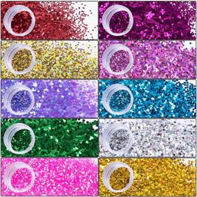 img 2 attached to 10 Sheets Self Adhesive Face Jewels Stickers With 10 Jars Chunky Glitter For Festival Rave Carnival Party