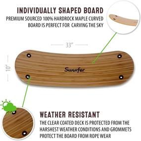 img 3 attached to Bamboo Swurfer Tree Swing Limited Edition — регулируемые ручки, дизайн сиденья для скейтборда и стиль для серфинга стоя