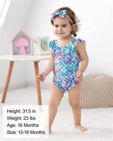 img 3 attached to 👶 Stylish SANMIO Baby Girl One Piece Swimsuit Set: Adorable Swimwear with Headband, 0-24 Months - Perfect for Beach and Bath Time!