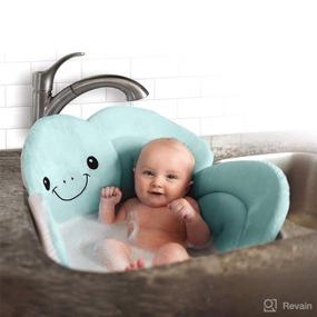 img 3 attached to 🐢 Nuby Turtle Baby Bath Cushion - Soft, Fast-Drying Fabric - Suitable for Bathtub or Sink - Turquoise - Ideal for 0-6 Months