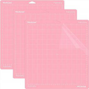 img 4 attached to 3-Pack WORKLION 12X12In Cutting Mat For Cricut Explore One/Air/Air 2/Maker - FabricGrip Adhesive Non-Slip Durable Mats For Leather, Felt & Fabric In Pink