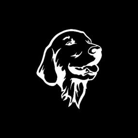 img 1 attached to 🐕 Golden Retriever Car/Truck Decal: Premium Quality White Vinyl Decal | 5.5-Inches Tall by CMI Decals NI318