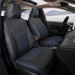 toyota corolla hybrid 2020-2023 faux leather car seat covers - giant panda customized full set (black+blue) logo