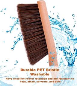 img 2 attached to 🧹 Deselen Counter Duster Brush: Fine Dusting Made Easy - 5x15 Row Durable PET Bristle, Premium Beech Wood Handle
