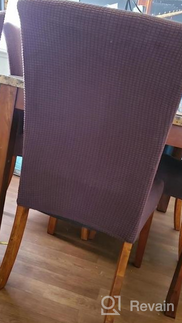 img 1 attached to GoodtoU 6-Pack Dining Room Chair Covers - Stretch Slipcovers For Kitchen, Hotel Chairs (Set Of 4, Light Gray) review by Craig Kimball