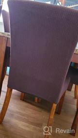 img 8 attached to GoodtoU 6-Pack Чехлы на стулья для столовой - эластичные чехлы для кухни, гостиничных стульев (набор из 4, светло-серый)