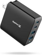 💡 hyphen-x 100w gan usb c charger for macbook pro air 16in 14in 2021 13inch 2022, iphone 13 pro, pixel 6 pro, ipad pro air, galaxy, dell xps, and more - fast type c pd charging station (black) логотип