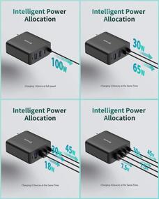 img 1 attached to 💡 Hyphen-X 100W GaN USB C Charger for MacBook Pro Air 16in 14in 2021 13inch 2022, iPhone 13 Pro, Pixel 6 Pro, iPad Pro Air, Galaxy, Dell XPS, and More - Fast Type C PD Charging Station (Black)