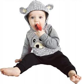 img 3 attached to Adorable Little Bear Toddler Boys Outfit: Long Sleeve Hoodie Tops And Pants Set