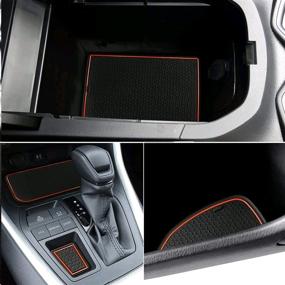 img 3 attached to Auovo Anti Dust Mats For Toyota RAV4 Accessories 2022 2019-2021 Custom Interior Fit Door Compartment Cup Holder Insert Center Console Liners(13Pcs/Set)(Orange)