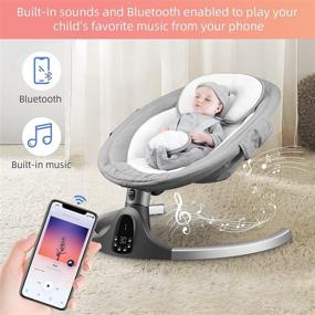 img 3 attached to 👶 Bluetooth Baby Swing: 5-Speed Bouncer with Music, Timer, Touch Screen & Remote Control for 0-9 Months, 5-20 lb