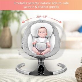 img 2 attached to 👶 Bluetooth Baby Swing: 5-Speed Bouncer with Music, Timer, Touch Screen & Remote Control for 0-9 Months, 5-20 lb