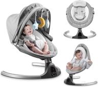👶 bluetooth baby swing: 5-speed bouncer with music, timer, touch screen & remote control for 0-9 months, 5-20 lb logo