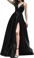 elegant split long v neck prom dress with spaghetti straps - perfect for formal events! logo