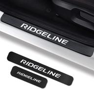 🚘 car door sill protector for honda ridgeline | fits 2005-2021 | carbon fiber leather sticker | reflective entry guard | automotive decoration scuff plate logo