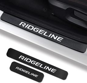 img 4 attached to 🚘 Car Door Sill Protector for Honda Ridgeline | Fits 2005-2021 | Carbon Fiber Leather Sticker | Reflective Entry Guard | Automotive Decoration Scuff Plate