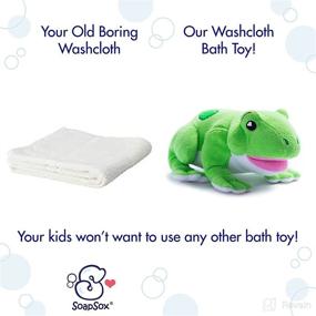 img 2 attached to 🐸 Enhance Bath Time Fun with SoapSox William The Frog: Mouth-Fed Liquid Soap Sponge & Bath Toy with Finger Pockets