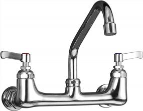 img 4 attached to CWM 8-Inch Commercial Wall Mount Kitchen Faucet With Swivel Spout, 8-Inch Center