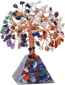 img 4 attached to Invite Prosperity And Luck With Mookaitedecor 7 Chakra Crystal Tree Bonsai Money Tree