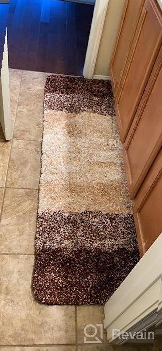 img 1 attached to Brown 20X32 Luxury Microfiber Bath Rug Mat, Extra Soft And Absorbent Non-Slip Plush Shaggy Carpet For Tub, Shower And Bathroom Floor - Machine Washable Dry. review by Harry Jenkins