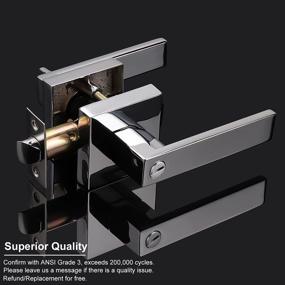 img 3 attached to Contemporary Privacy Door Levers In Polished Chrome For Bedroom And Bathroom - Square Interior Door Handles Set, With Decoriten Brand Finish - 1 Pack