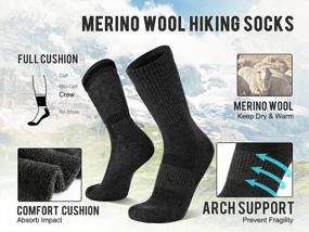 img 1 attached to 3 Pairs Of Merino Wool Hiking Socks For Men And Women - Thermal, Cushioned Socks For Skiing, Trekking, And Outdoor Sports, Ideal For Work