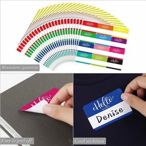 img 2 attached to Aodaer 12 Colors 300 Pieces Hello My Name Is Stickers Name Tag Stickers Name Sticker Labels For Classroom School Office Home, 3 X 2 Inches