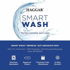 img 1 attached to Haggar Men'S Smart Wash Repreve Suit Separate Pant Slim Fit Pants