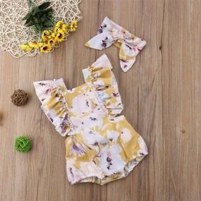 img 2 attached to Floral Sleeveless Romper Jumpsuit For Infant Newborn Baby Girl With Ruffled Design - Perfect Summer Outfit
