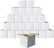 petaflop shipping boxes 4x4x4 white cardboard box kraft corrugated small mailing boxes, 25 pack logo