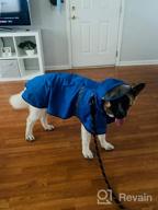 img 1 attached to Waterproof Dog Raincoat With Adjustable Belly Strap, Leash Hole & Reflective Strip - Lightweight Breathable Hoodie Jacket For Medium Large Dogs - Easy To Wear review by Mark Cai