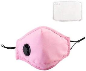 img 2 attached to Pink Reusable Dual Air Breathing Valve Face Mask Cover With Activated Carbon Filter And Valve