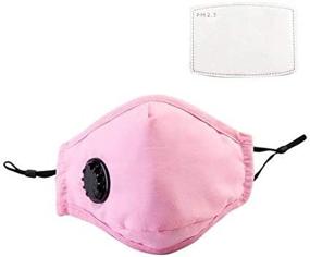 img 1 attached to Pink Reusable Dual Air Breathing Valve Face Mask Cover With Activated Carbon Filter And Valve