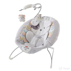 img 4 attached to 🐶 Fisher-Price Sweet Snugapuppy Deluxe Bouncer with Overhead Mobile, Music, Calming Vibrations - Portable Baby Seat for Bouncing