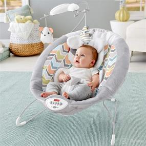 img 3 attached to 🐶 Fisher-Price Sweet Snugapuppy Deluxe Bouncer with Overhead Mobile, Music, Calming Vibrations - Portable Baby Seat for Bouncing