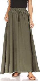 img 4 attached to Women'S Maxi Skirts In Regular And Plus Sizes - Flowy, A-Line, High-Waisted Skirts For Winter - Trendy Midi Skirts With Elastic Waistband