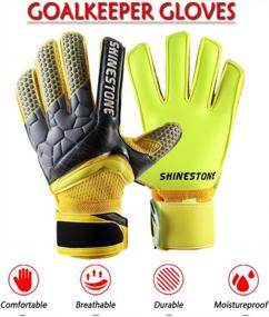 img 2 attached to Футбольные вратарские перчатки Strong Grip для детей, молодежи и взрослых с защитой пальцев для предотвращения травм - Shinestone