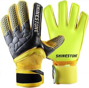 img 4 attached to Strong-Grip Soccer Goalkeeper Goalie Gloves For Kids, Youth, And Adults With Finger Protection To Prevent Injuries - Shinestone