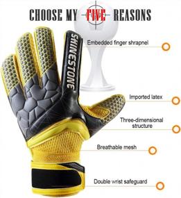 img 1 attached to Футбольные вратарские перчатки Strong Grip для детей, молодежи и взрослых с защитой пальцев для предотвращения травм - Shinestone