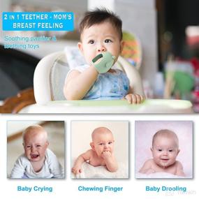 img 3 attached to 👶 Never Drop Teething Toy for 3+ Months | 2 Pack | 2022 New | BPA-Free Silicone | Dust-Proof | Hand Pacifier Baby Chew Toys | Car Seat Toy | Sucking Needs | Soothe Teething Gums | Girls & Boys