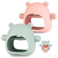 👶 never drop teething toy for 3+ months | 2 pack | 2022 new | bpa-free silicone | dust-proof | hand pacifier baby chew toys | car seat toy | sucking needs | soothe teething gums | girls & boys logo