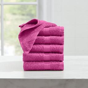 img 2 attached to Raspberry Pink 6-Piece Washcloth Set By BrylaneHome - Soft And Absorbent Towels