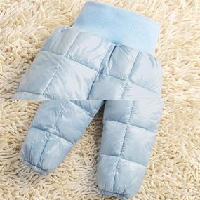 img 2 attached to 👖 Kids' Elastic Windproof Down Pants - Lightweight and Warm Snow Pants by Happy Cherry