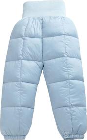 img 4 attached to 👖 Kids' Elastic Windproof Down Pants - Lightweight and Warm Snow Pants by Happy Cherry