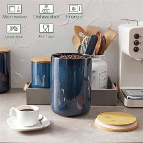 img 1 attached to ☕️ Порцилиновый кофейный банк ZONESUM - герметичная керамическая банка на 65 унций для молотого кофе, какао, сахара, печенья.