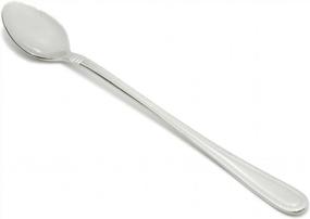 img 4 attached to Set Of 12 Fortessa Caviar Stainless Steel Iced Tea Spoons, 18/10 Flatware