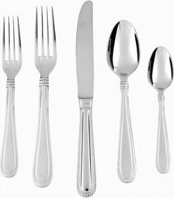 img 1 attached to Set Of 12 Fortessa Caviar Stainless Steel Iced Tea Spoons, 18/10 Flatware