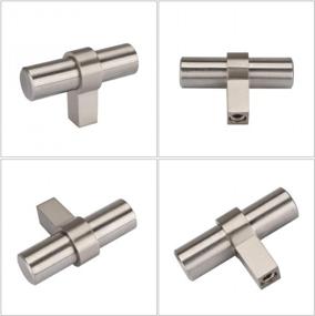 img 1 attached to 25 Pack Brushed Nickel Cabinet Knobs - Single Hole T-Knob Drawer & Door Pulls For Kitchen Cabinets